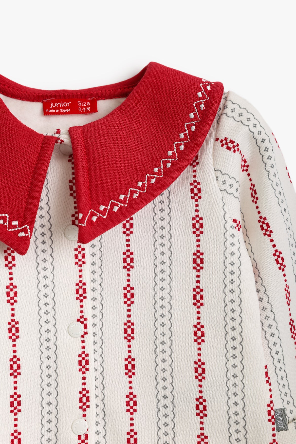 Junior Baby Set of 2 - Folk Stripe Red
