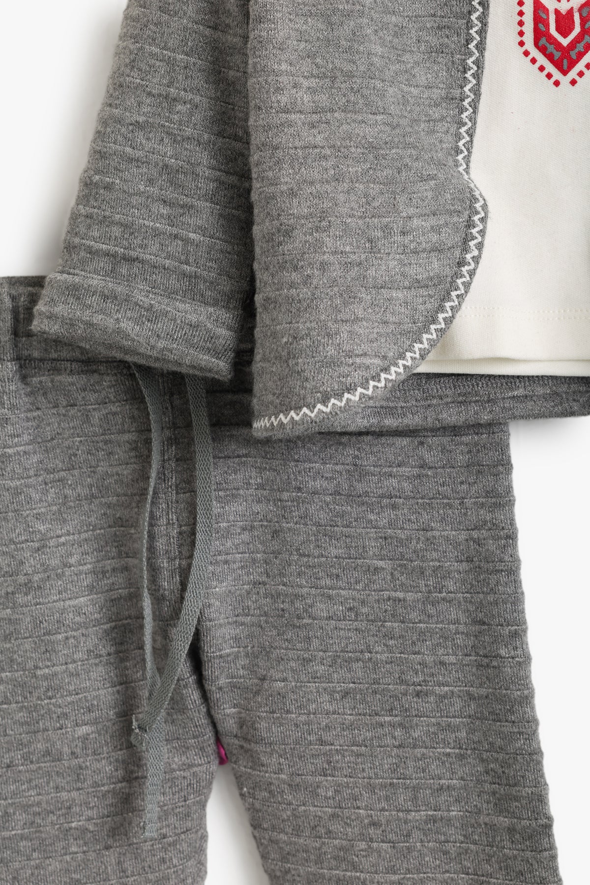 Junior Baby Set of 3 - Folk Embroidery Grey