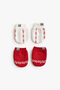Junior Baby Mittens Set of 2 - Folk Red
