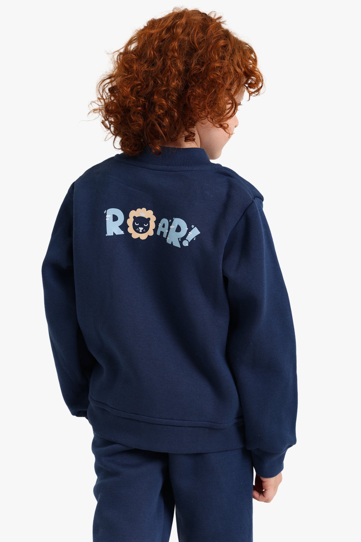 Junior Boys Zip-Through Pyjama Set - Navy