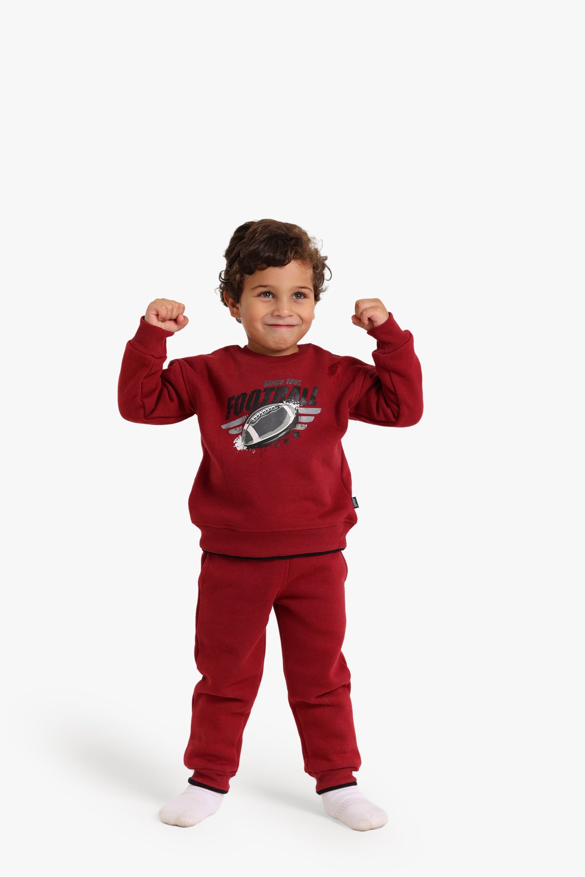 Junior Boys Pyjama Set - Football Graphic Red