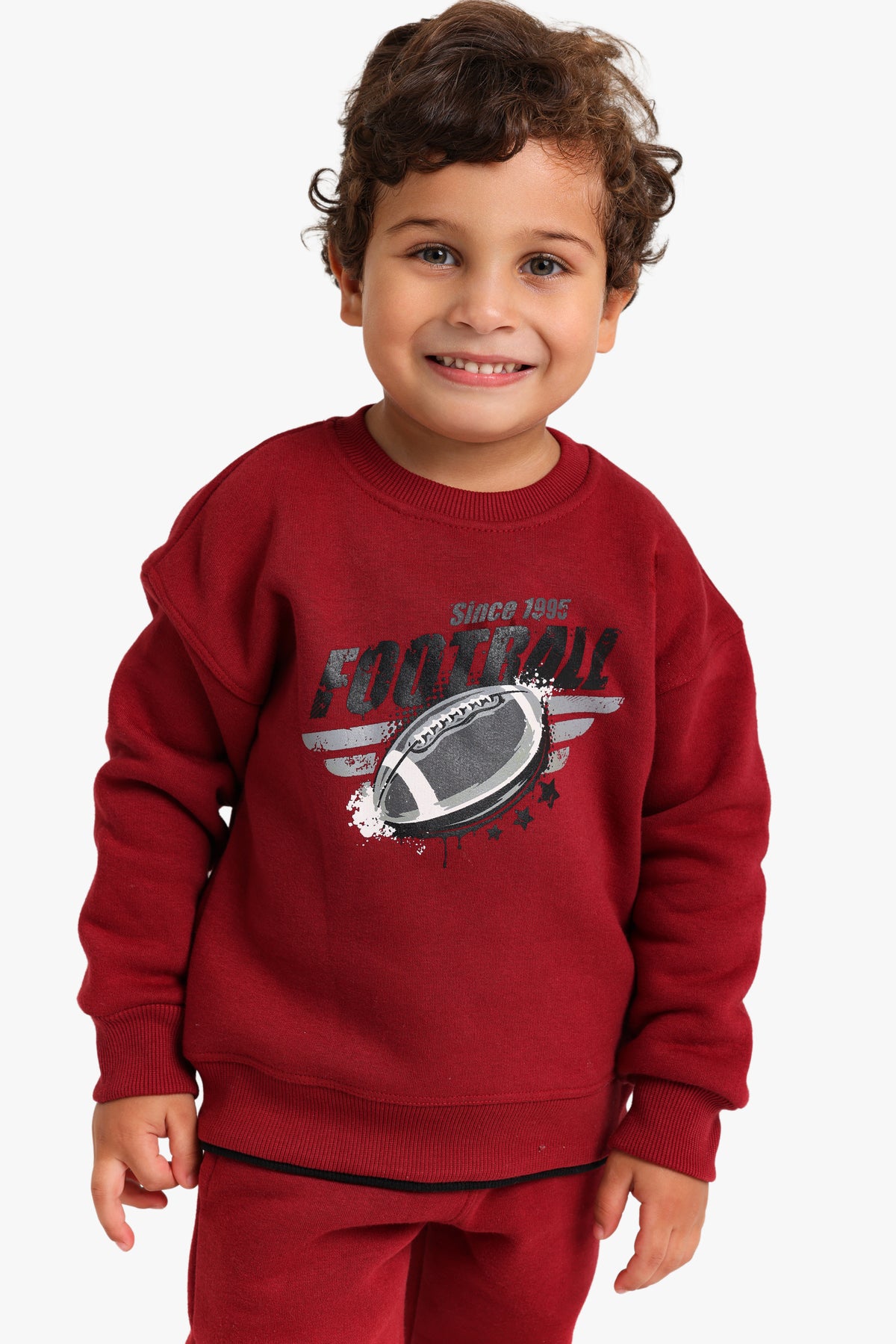 Junior Boys Pyjama Set - Football Graphic Red