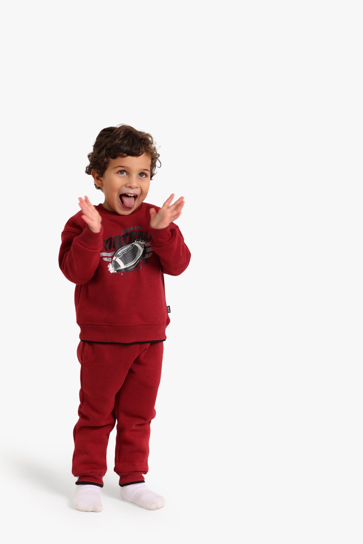Junior Boys Pyjama Set - Football Graphic Red