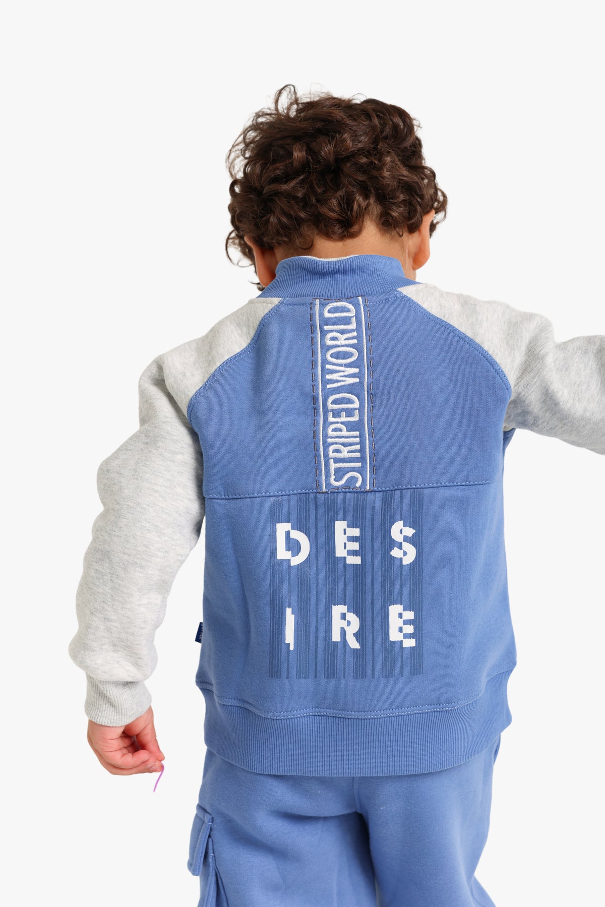 Junior Boys Raglan Pyjama Set - Blue & Grey