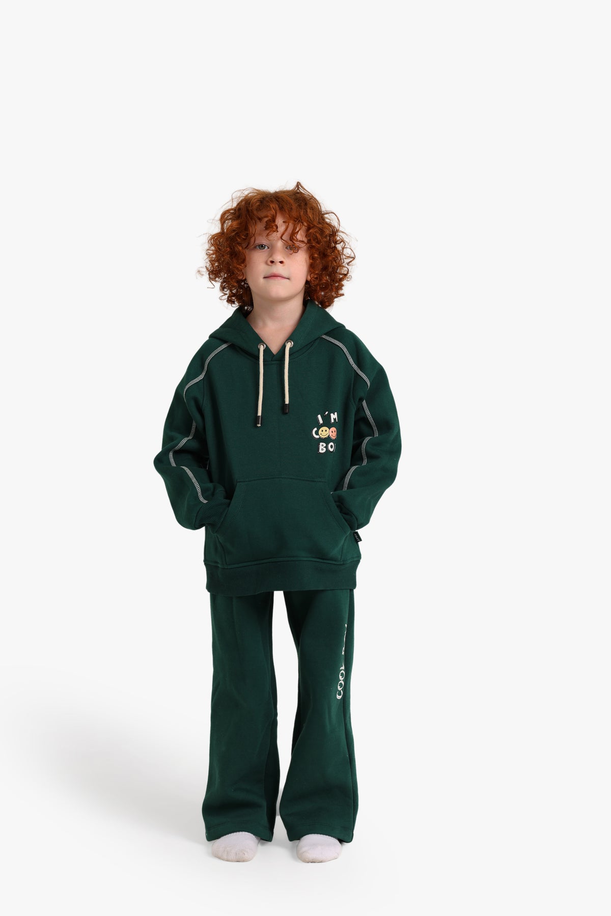 Junior Boys Hooded Pyjama Set - Forest Green
