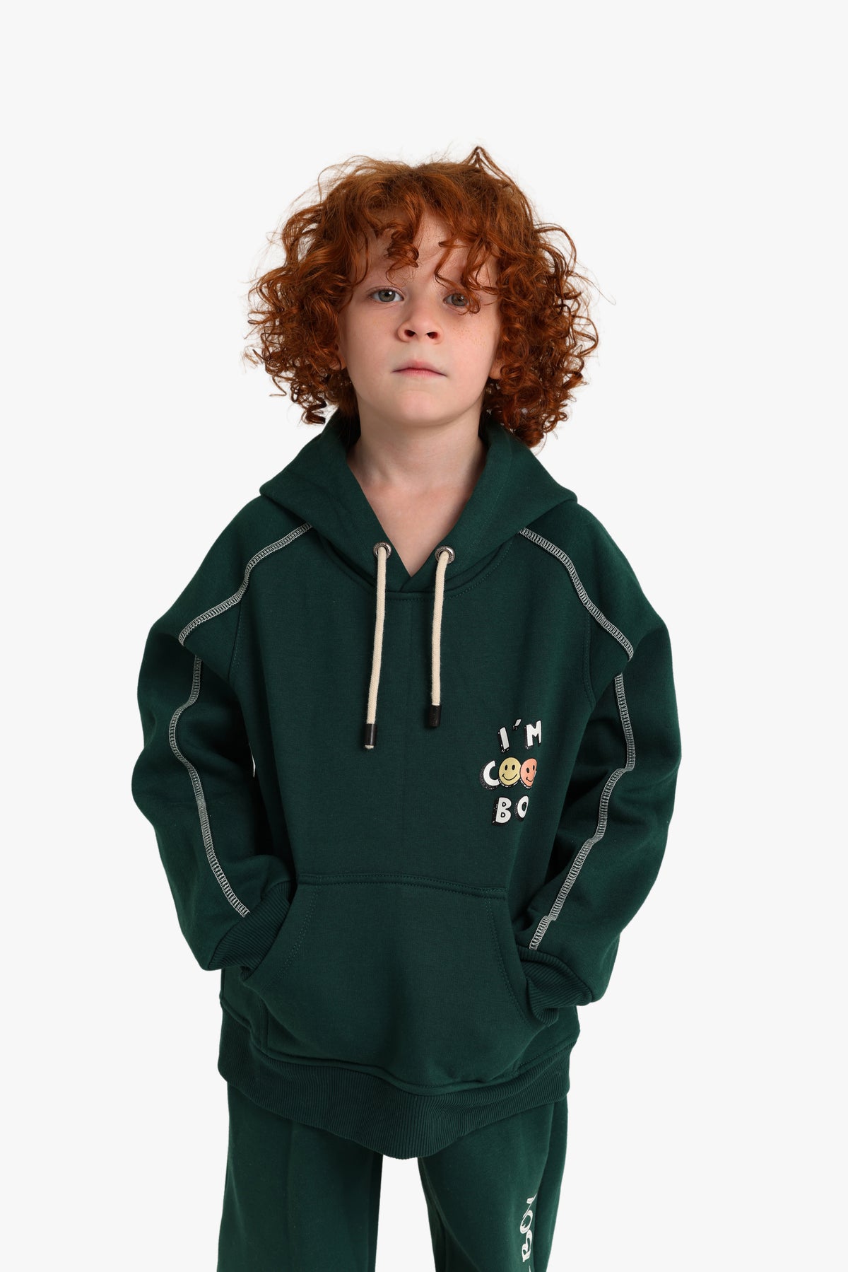 Junior Boys Hooded Pyjama Set - Forest Green