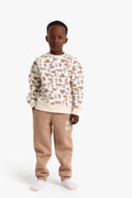 Junior Boys Pyjama Set - Dinosaur Print Cream & Beige