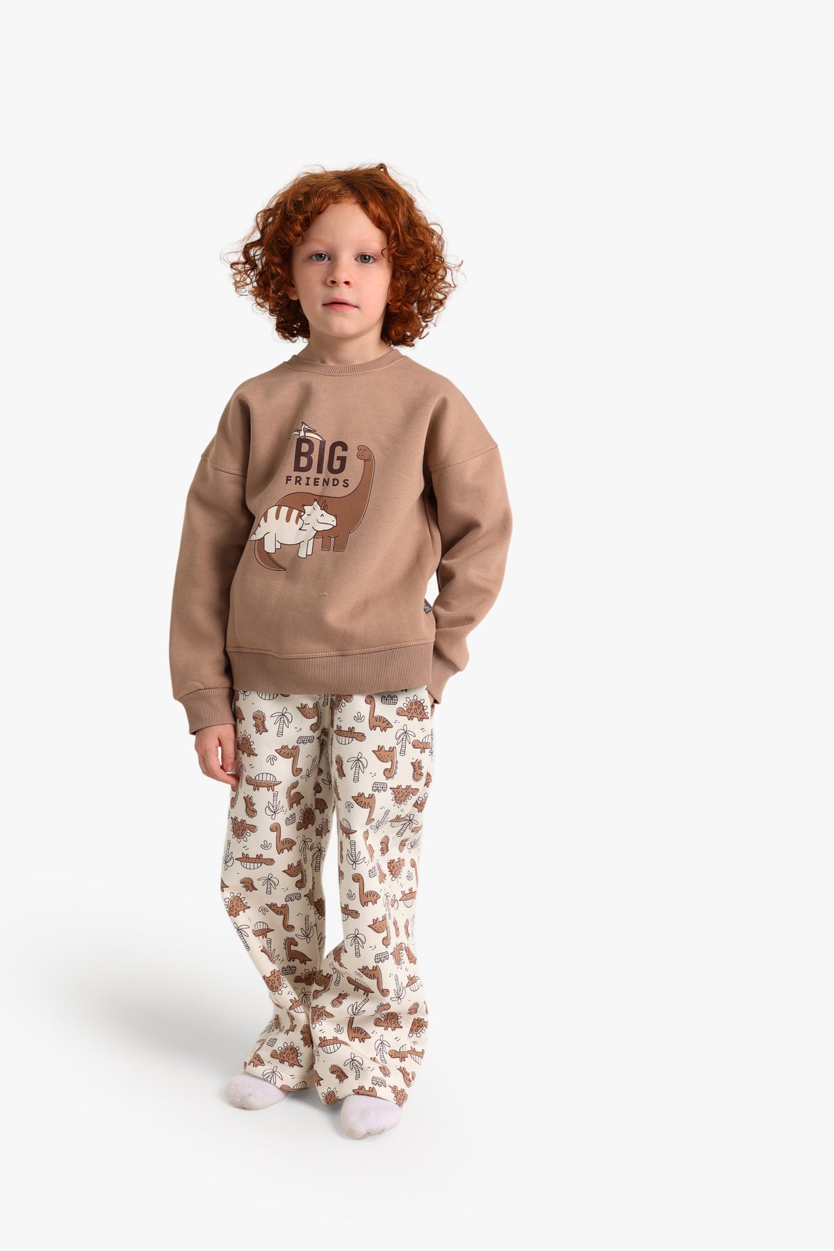Junior Boys Pyjama Set - Big Friends Dino Brown