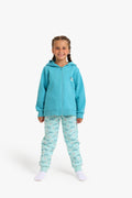 Junior Girls Zip-Through Hooded Pyjama Set - Turquoise