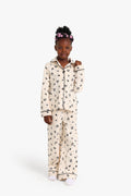 Junior Girls Classic Pyjama Set - Panda Print Cream