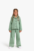 Junior Girls Classic Pyjama Set - Panda Sage Green