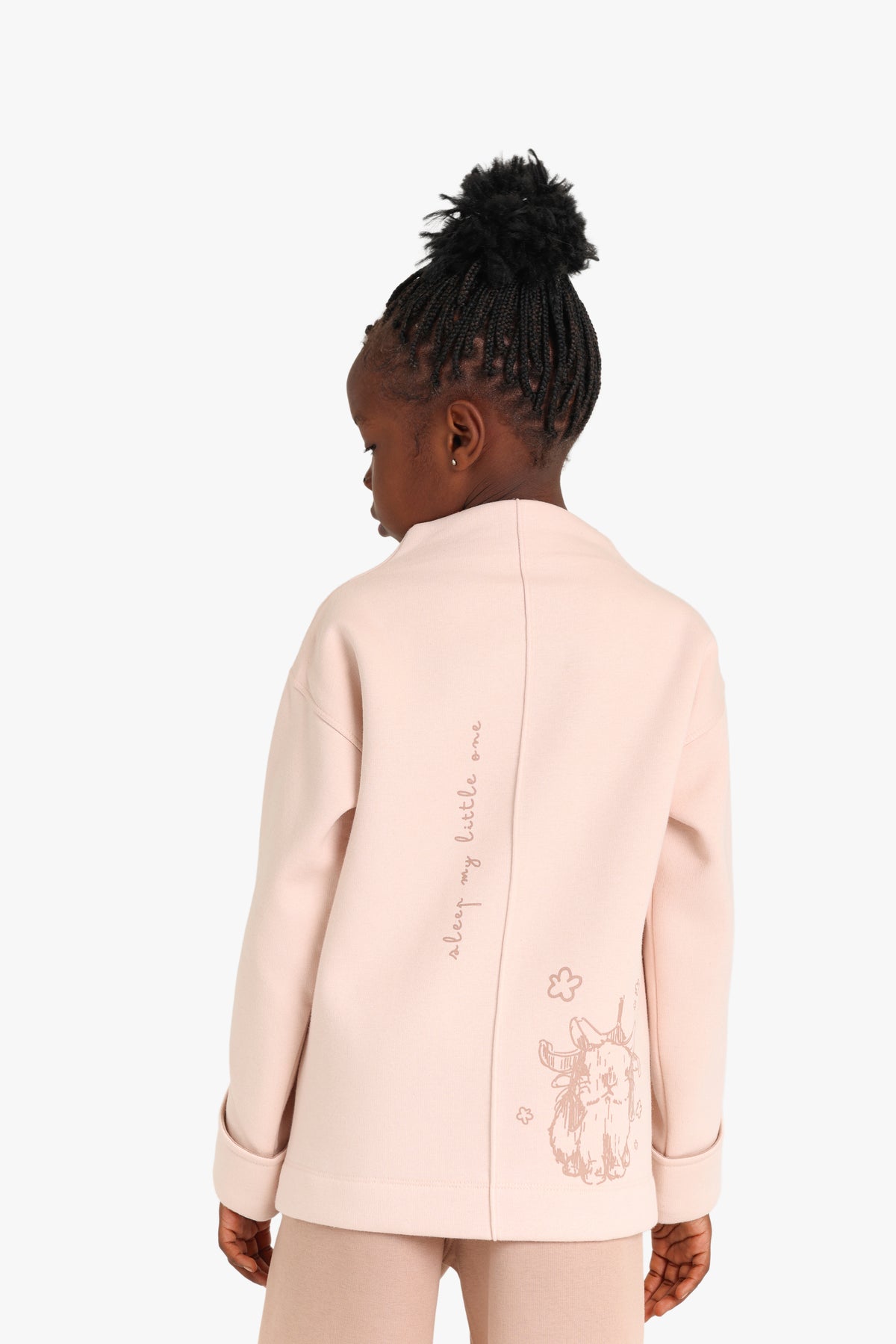Junior Girls Zip-Through Pyjama Set - Blush Pink