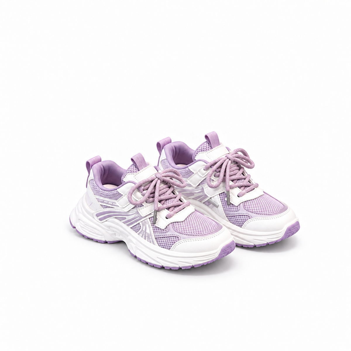 Kids Chunky Trainers - Mesh Lace-Up