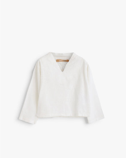 Bohemian V-Neck Long Sleeve Linen Top