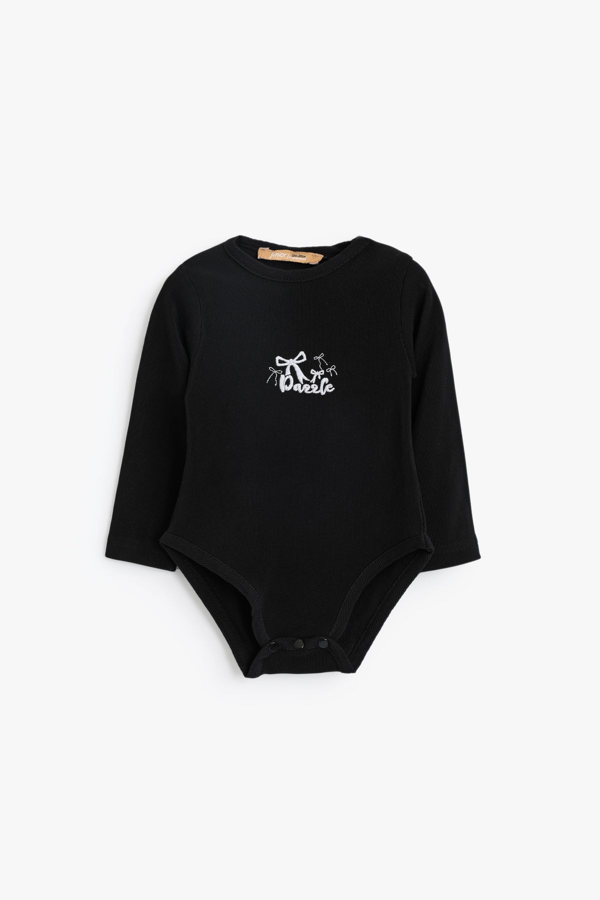 Junior Baby Roll Neck Top - Black