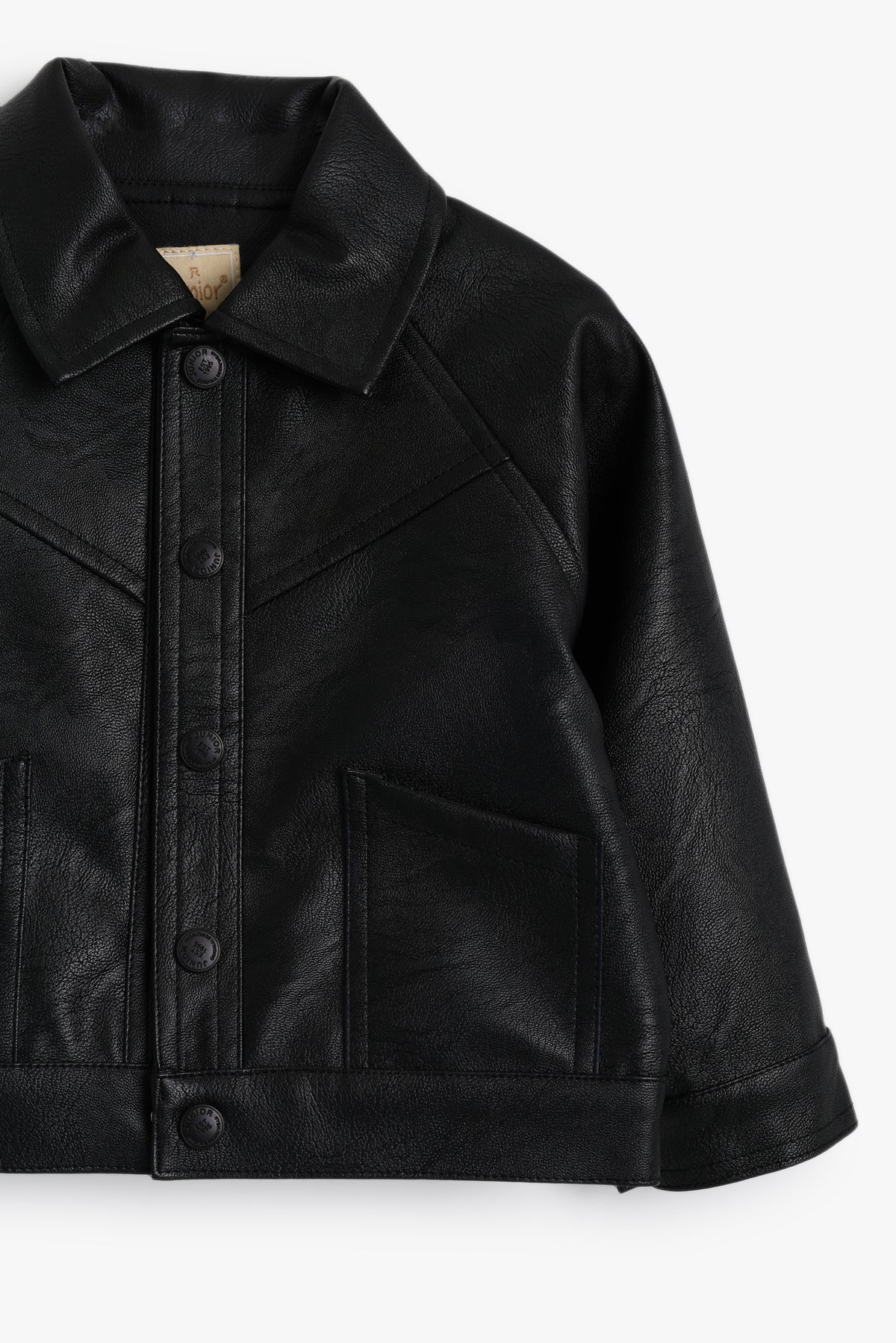 Junior Baby Leather Jacket - Black
