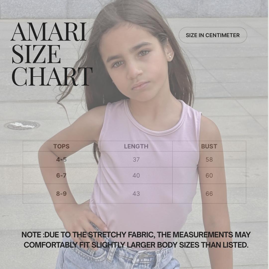 Girls Basic Crew Neck Sleeveless Top