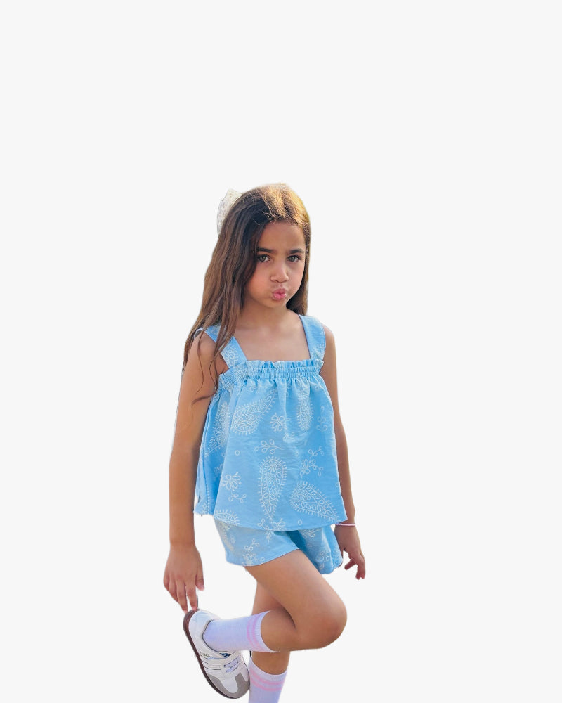 Sky Blue Paisley Summer Set
