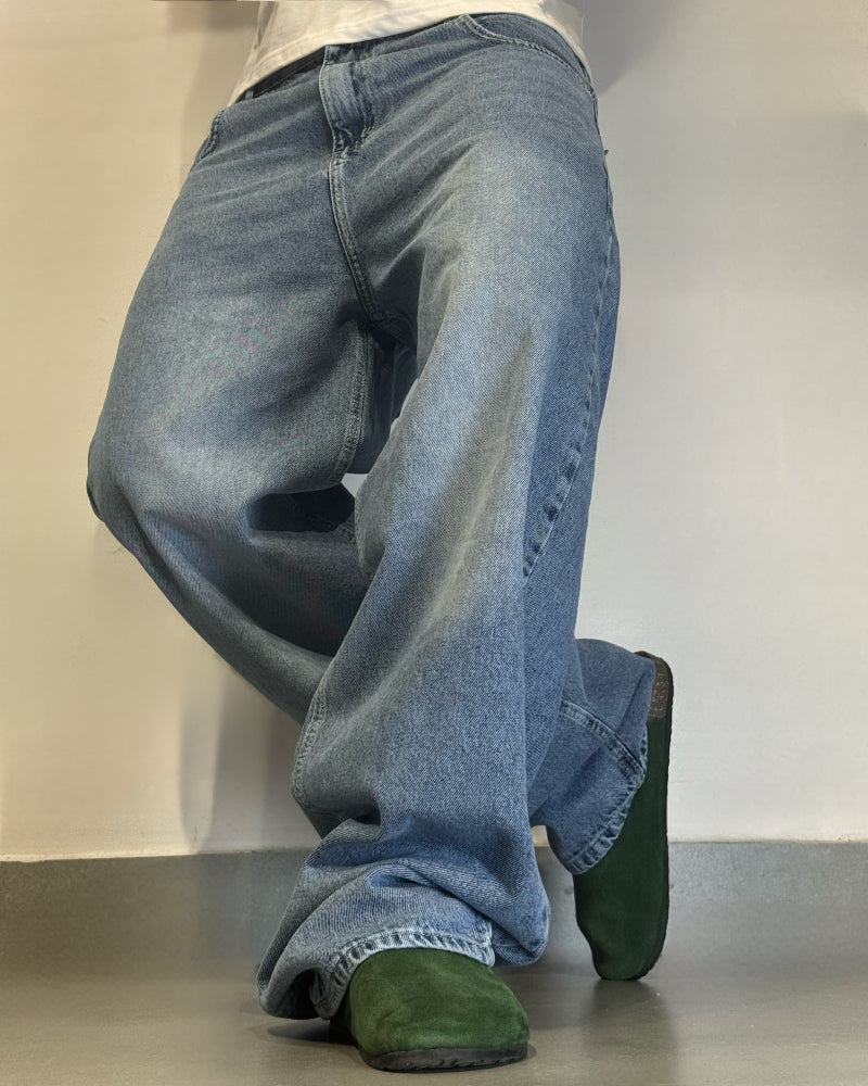 Baggy fit blue denim jeans