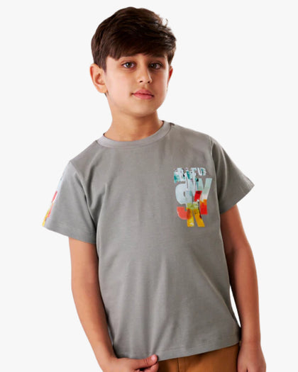 Abstract Color-Block Graphic Tee