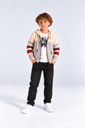 Boys' Velour Hooded Jacket with T-Shirt