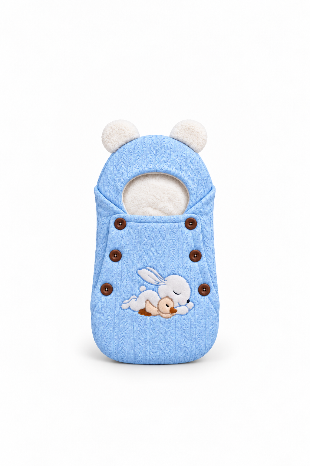 Smurfs Sleeping Bunny Knitted Baby Sleeping Bag - Blue