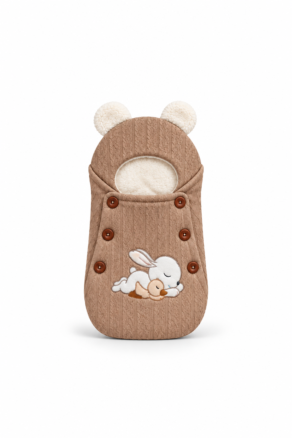 Smurfs Sleeping Bunny Knitted Baby Sleeping Bag - Brown