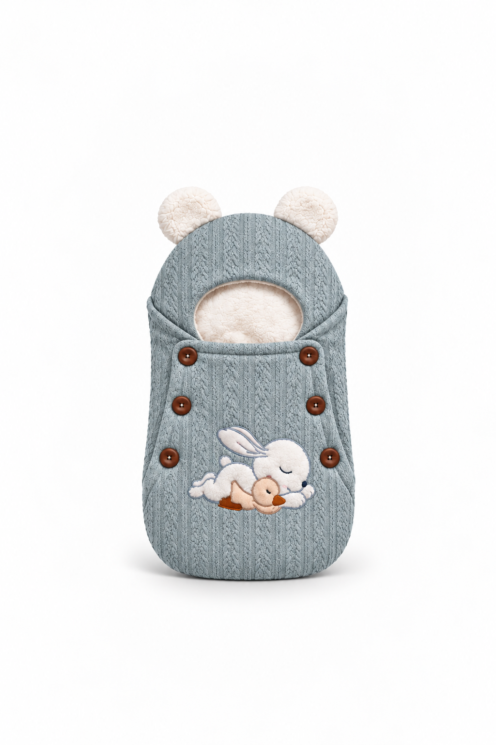 Smurfs Sleeping Bunny Knitted Baby Sleeping Bag - Sage
