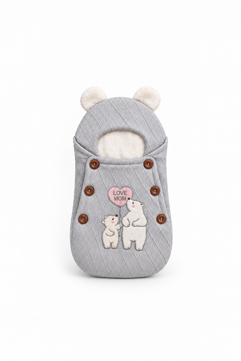 Smurfs Love Mom Knitted Baby Sleeping Bag - Gray