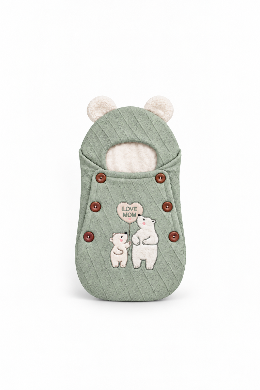 Smurfs Love Mom Knitted Baby Sleeping Bag - Sage