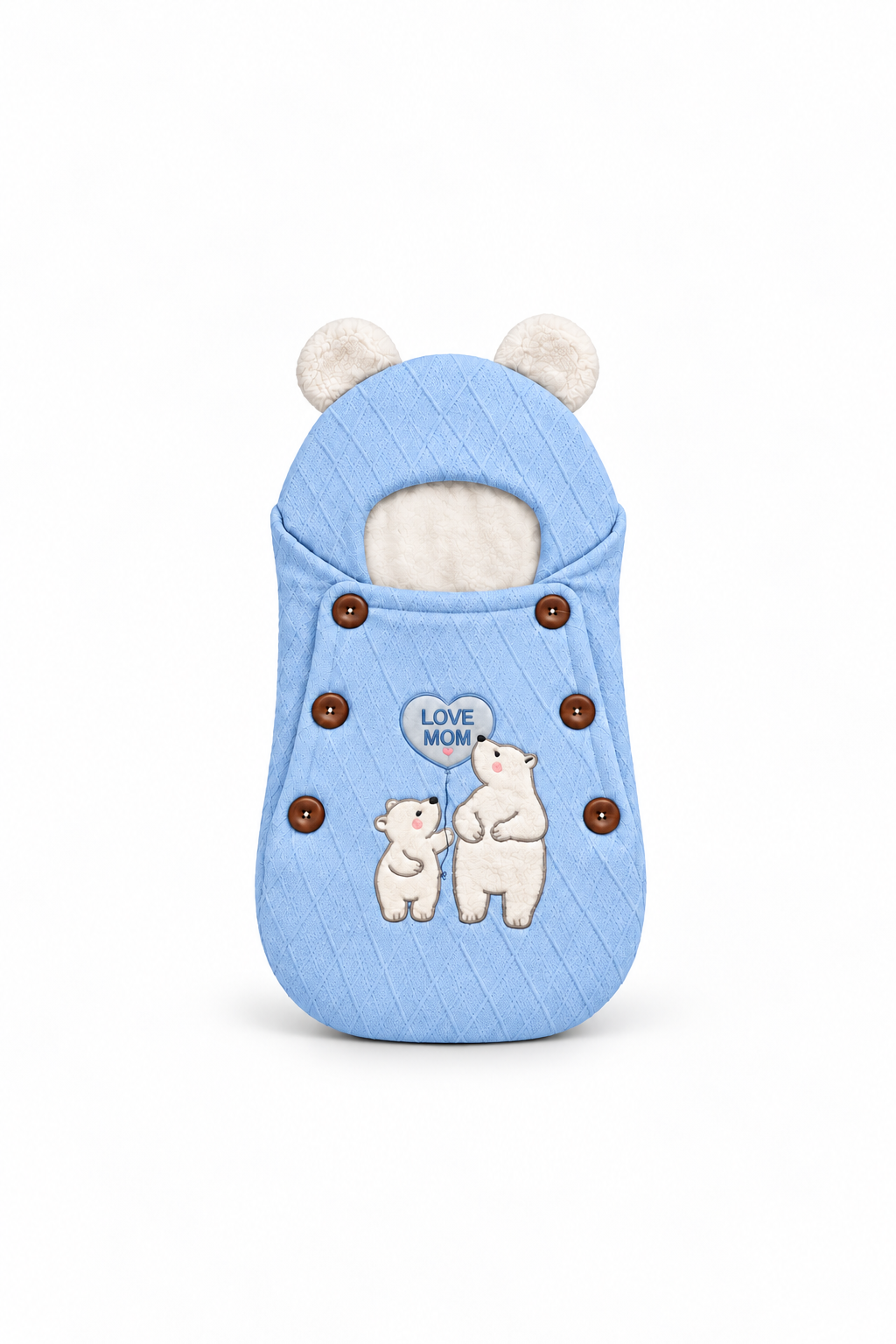Smurfs Love Mom Knitted Baby Sleeping Bag - Blue