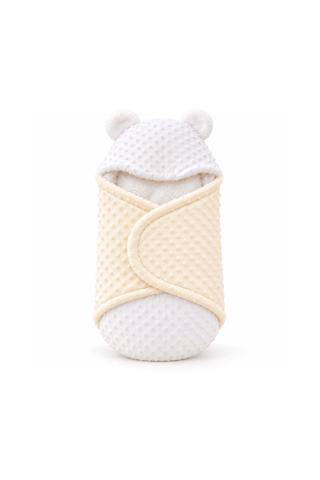 Smurfs Two-Tone Hooded Swaddle Wrap with Bear Ears - Yellow