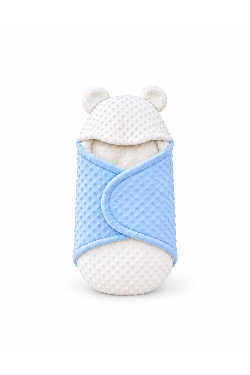 Smurfs Two-Tone Hooded Swaddle Wrap with Bear Ears - Blue