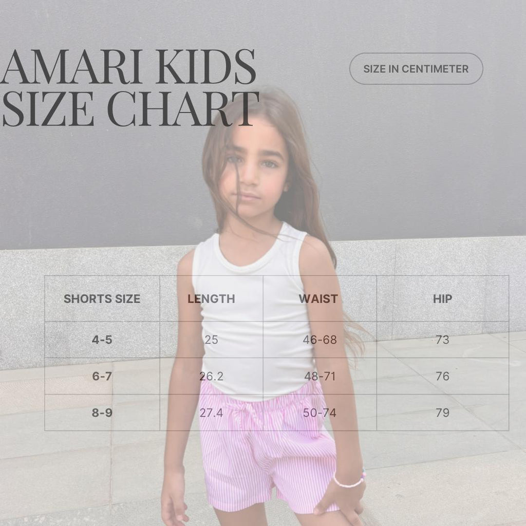 Kids Girls Pink Striped Cotton Shorts