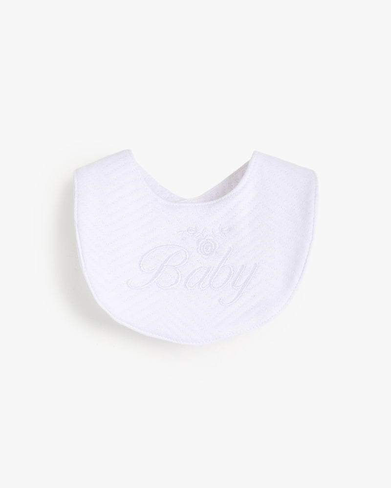 White Unisex Baby Gift Set – 5-Piece Soft Cotton Layette Box (Crown & "Baby" Embroidery)