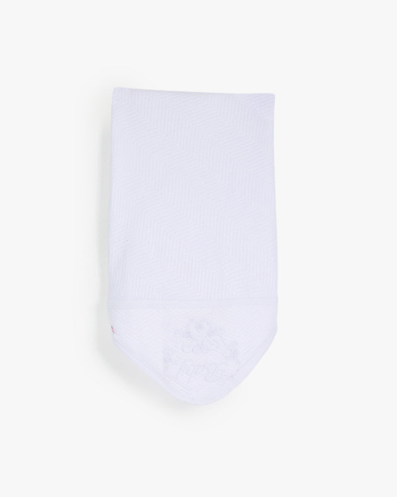White Unisex Baby Gift Set – 5-Piece Soft Cotton Layette Box (Crown & "Baby" Embroidery)