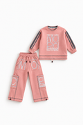 Girls' Moro Print Cargo Set - Coral