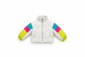 Girls' Colour-Block Puffer Jacket - White
