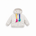 Girls' Knot-Tie Hooded Puffer Jacket - White - White