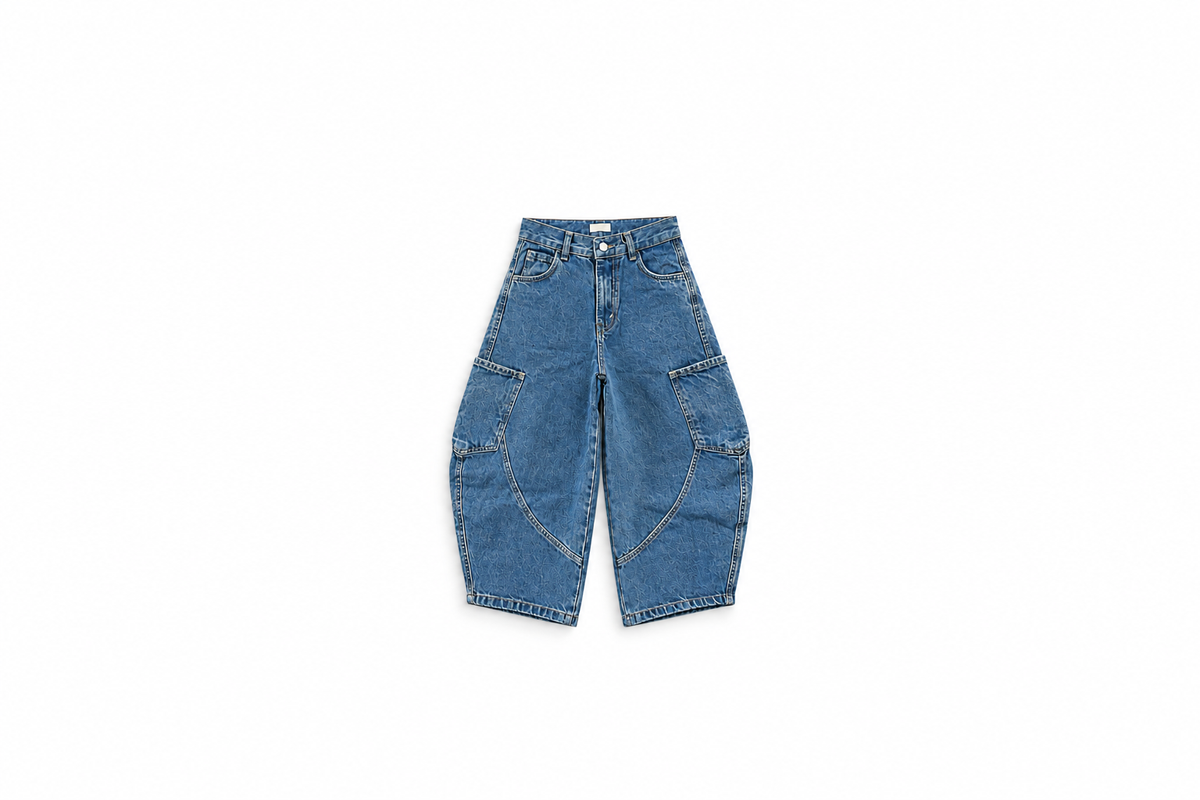 Girls' Barrel-Leg Jeans - Blue - Blue