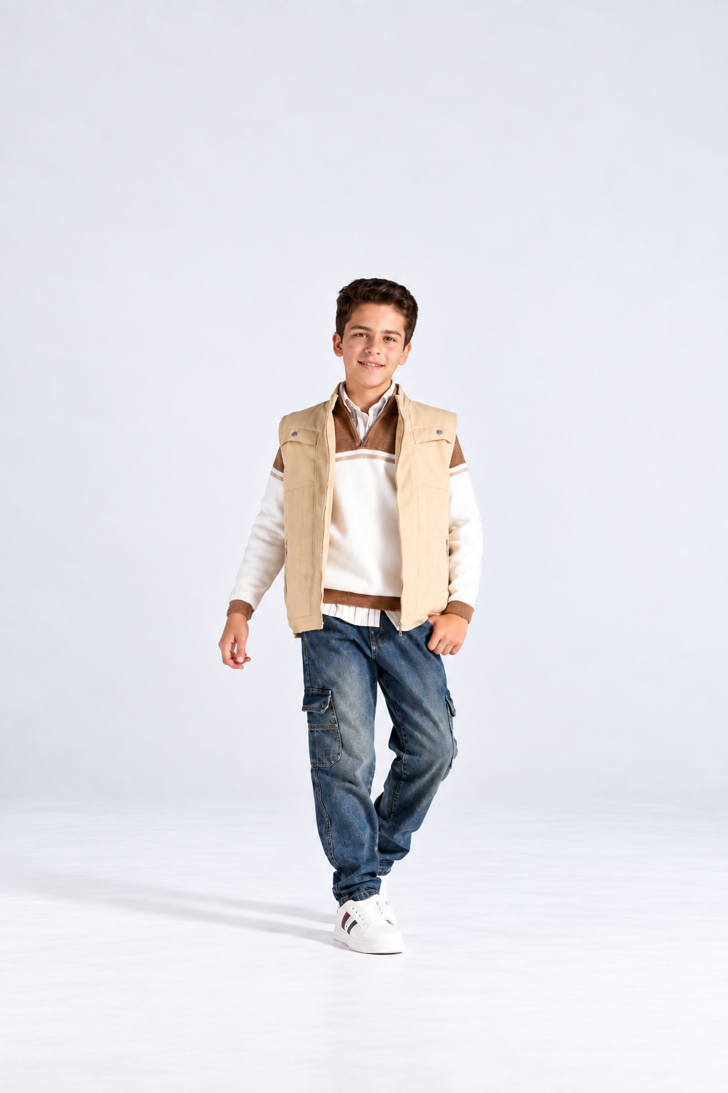 Teens' Leather Gilet 4-Piece Set