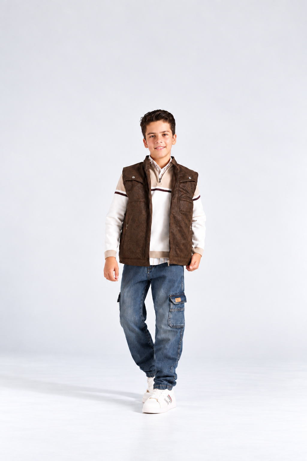 Teens' Leather Gilet 4-Piece Set