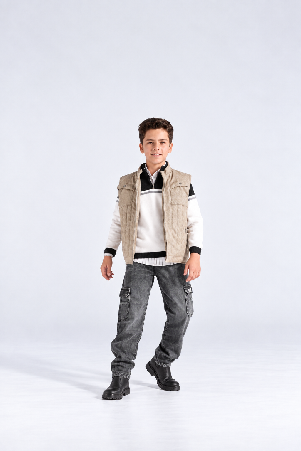Teens' Leather Gilet 4-Piece Set