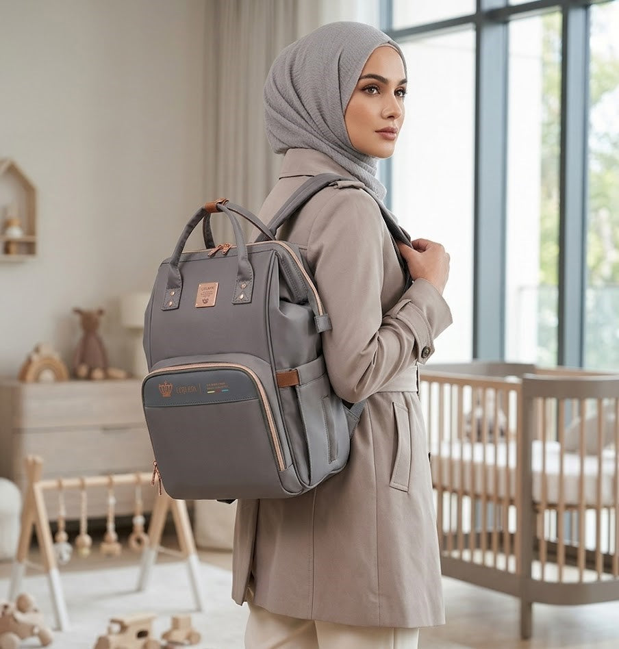 LEQUEEN Gen 8 Classic Diaper Backpack - Grey