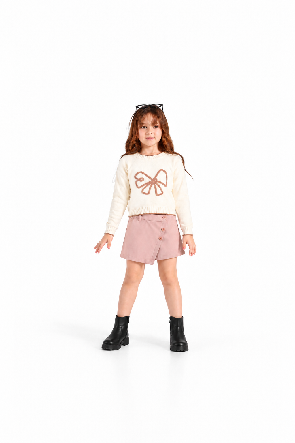 Girls' Knit Jumper and Skort Set - Cashmere