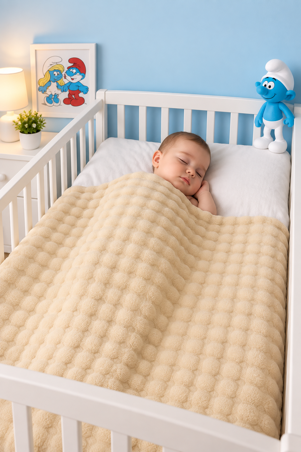 Baby Bubble Fleece Blanket - Beige