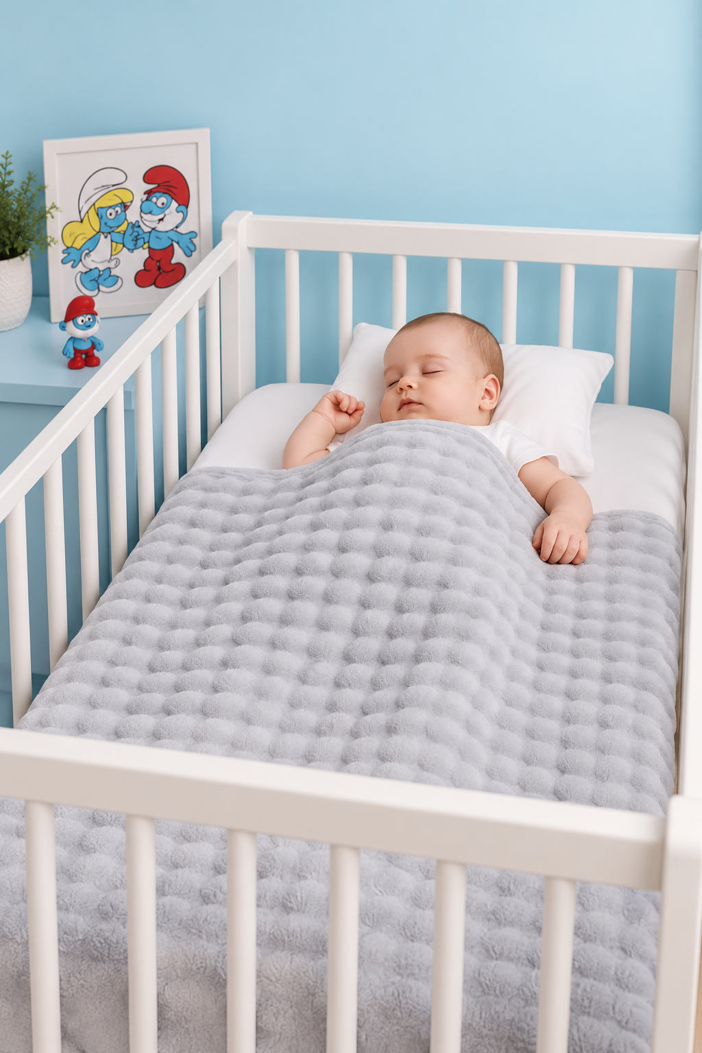 Baby Bubble Fleece Blanket - Gray