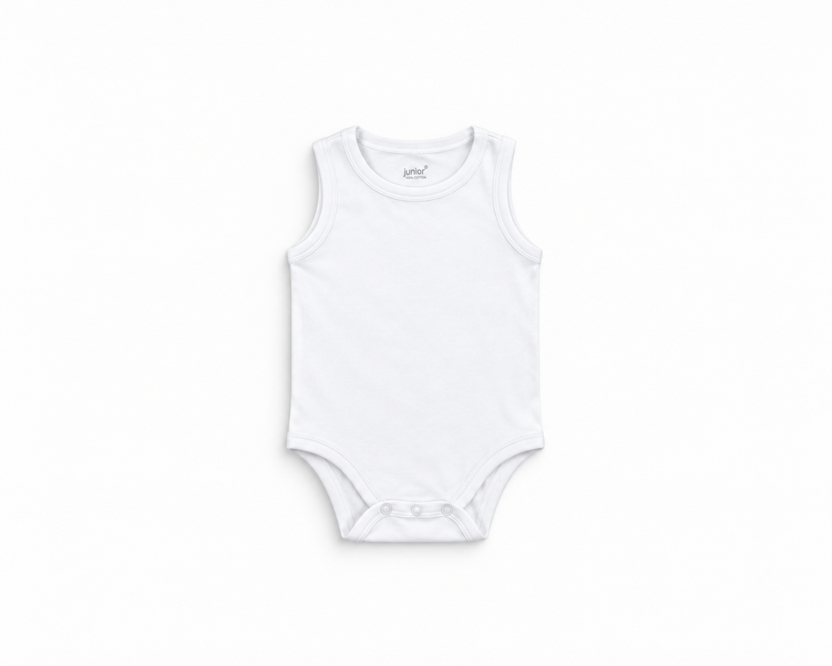 Junior Baby Bodysuit Sleeveless - White