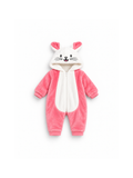 Baby Bunny Hooded Romper - Candy Pink