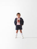 Girls' Hooded Jacket and Shorts Set - Navy